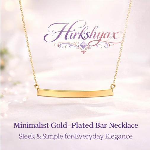 Hirkshyax™ Minimalist Gold-Plated Bar Necklace – Sleek & Simple for Everyday Elegance