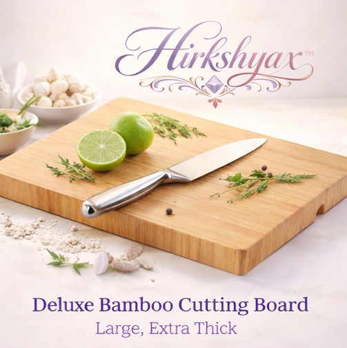 Hirkshyax™ Deluxe Bamboo Cutting Board – Large, Extra Thick – Eco-Friendly & Durable