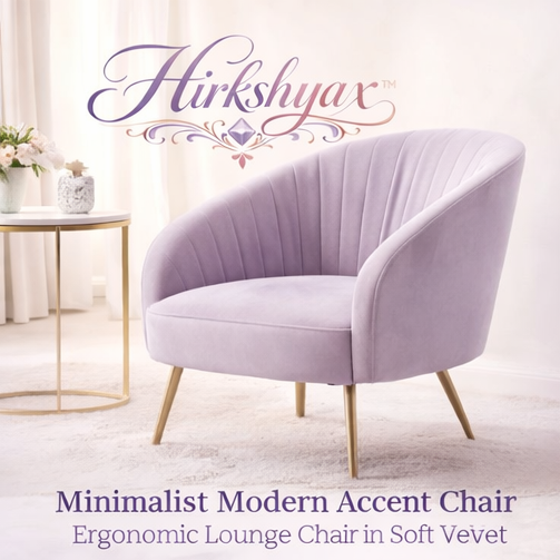 Hirkshyax™ Minimalist Modern Accent Chair – Ergonomic Lounge Chair in Soft Velvet